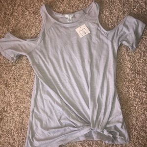 (NWT) Bp. Nordstrom Gray Cold Shoulder Top